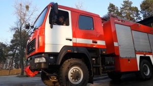 Пожарная машина МАЗ.Проверка воздушного сигнала