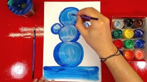 Как нарисовать СНЕГОВИКА красками ГУАШЬ для детей