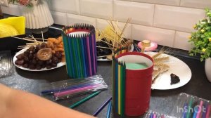 Подарок учителю. Букет из сухофруктов . Композиция с карандашами