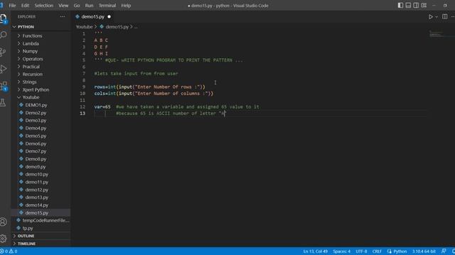Print ABC pattern in Python | Pattern Printing | How To print patterns In Python | #pythonpattern