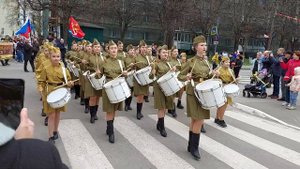 Кировск ЛО. Юные барабанщицы. Марш дня победы.