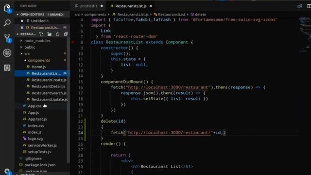 ReactJS Project Tutorial Part 8 - Delete Operation with API | Reactjs Project Tutorials 2023