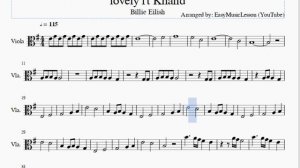 Viola Sheet Music: How to play lovely ft Khalid by Billie Eilish