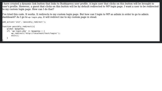 Wordpress: How can I login as admin after redirect to custom login page? смотреть онлайн