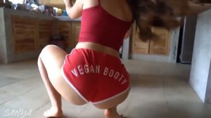 Twerk in Red Vegan Booty Shorts in Bali Slow Mo   YouTube