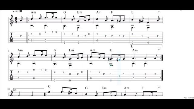 Greensleeves - Autor Anônimo (Partitura e Tablatura) #guitarclassic #violaoclassico