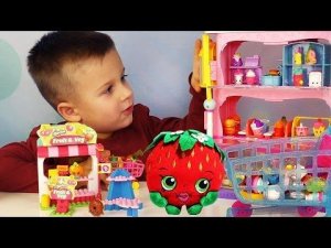 Шопкинс Супермаркет ИГРАЕМ В МАГАЗИН Shopkins Mall Видео для Детей игрушки Шопкинсы и Конструктор