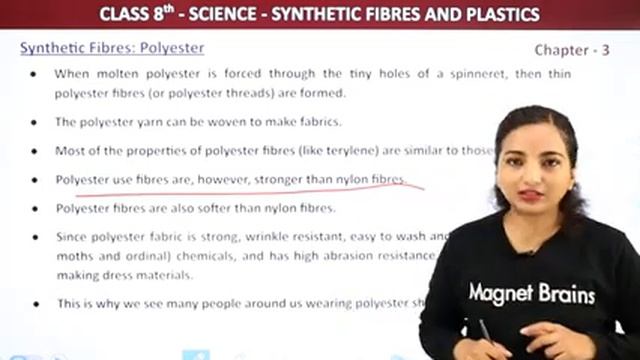 Synthetic Fibres: Polyester - Synthetic Fibres and Plastics | Class 8 Science смотреть онлайн