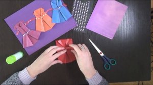 Открытка в технике оригами