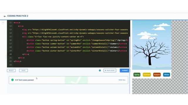 JavaScript | Coding Practice 2 | Seasons Switcher | Toggle Like and Unlike | Nxtwave CCBP 4.0 Telug
