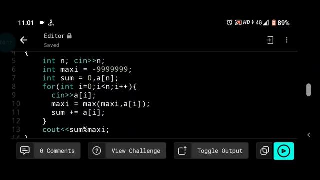 Array sum | Dcoder easy challenge | code + explanation in cpp