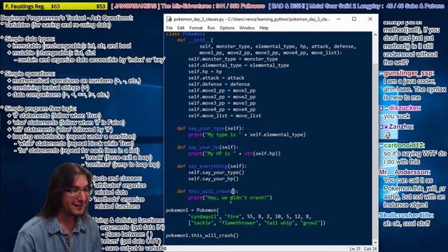 [Intro to Python as a First Language] 'class' basics: attributes & methods, w/ Pokemon!
