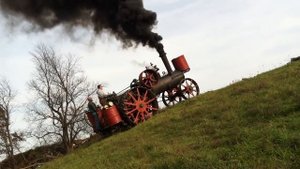 Hill climbing with a Minneapolis steam traction engine