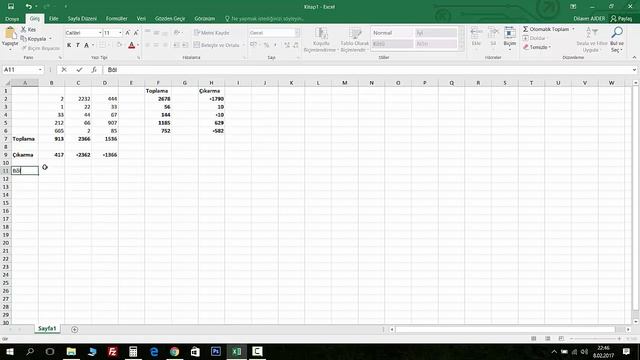 Excel Dersleri Bölüm #1-Excel'de Basit Dört İşlem Toplama Çıkarma Çarpma ve Bölme смотреть онлайн