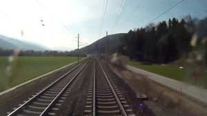 Высокая скорость поездов в Европе вид из окна машиниста поезда на территорию Австрии и Германии