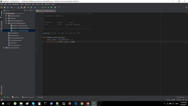 Алгоритмы на Python 3 - Сортировка Пузырьком | Bubble Sort смотреть онлайн
