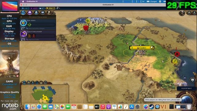 Civilization VI - Apple MacBook AIR M1 [ 8-core ] смотреть онлайн