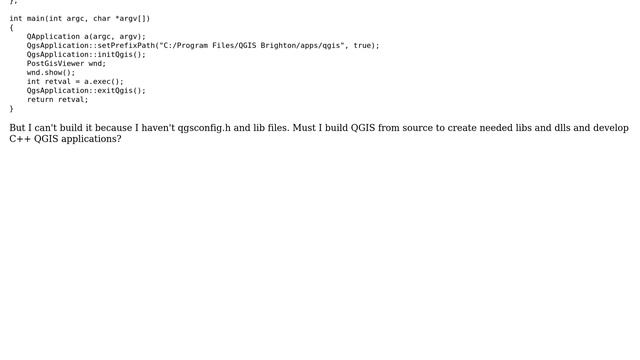 GIS: How to develop C++ standalone QGIS C++ Application?