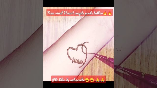 New viral? heart❤❤couple? mehndi tattoo design#husbandwife #henna  #youtubeshort #shortsfeed#shorts