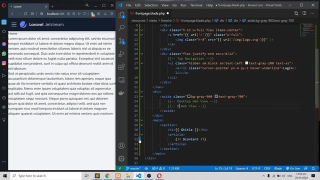 Laravel 8 Livewire Tutorial (Building a Simple CMS) : Frontend Design Using Tailwind CSS (part7)
