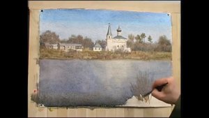 Скит на Клязьме. Андрияка С.Н. (ускоренный видеоурок) акварель watercolor