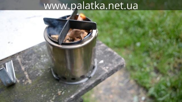 Щепочница туристическая, печь пиролизная