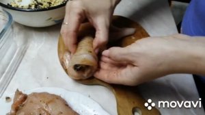 Рулетики из куриного филе с черносливом в духовке. Пальчики оближешь!