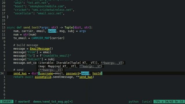 Send SMS Text Message With Python Using GMail SMTP For Free