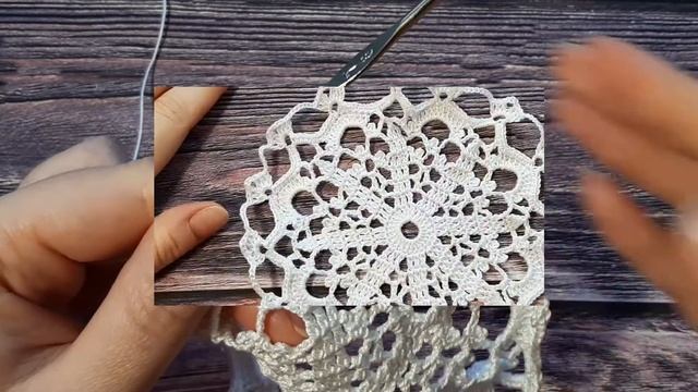 Ажурная салфетка крючком мастер-класс. Зимняя коллекция 1/29