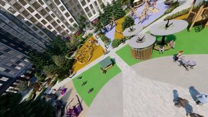 Двор в ЖК Гринвуд: визуализация