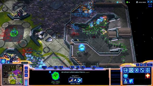 ARCHON VS QUEEN - Tense Starcraft 2 battle: Marine Arena Arcade Gameplay / Walkthrough / SC2 смотреть онлайн