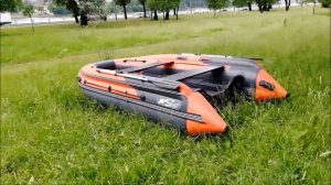 Лодка ПВХ Риф Тритон Скат 400Fi оранжево-серая