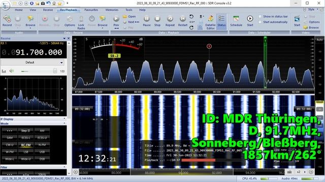 30.06.2023 09:31UTC, [Es], MDR Thüringen, Германия, 91.7МГц,1857км