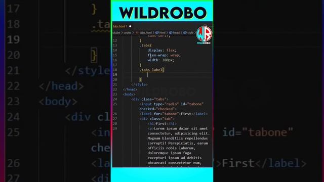 Tabs HTML CSS JS #html #css #javascript @WILD_ROBO