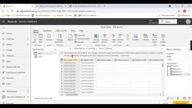 What is Linked tables from other Dataflows (Premium Per User) PPU in Power BI Service (16/30)