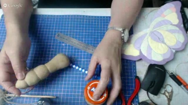 Анастасия Голенева с МК "Бабочка в технике грунтованный текстиль"