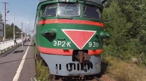 ЭР2К-930 отправляется с платформы Местерьярви - август 2017