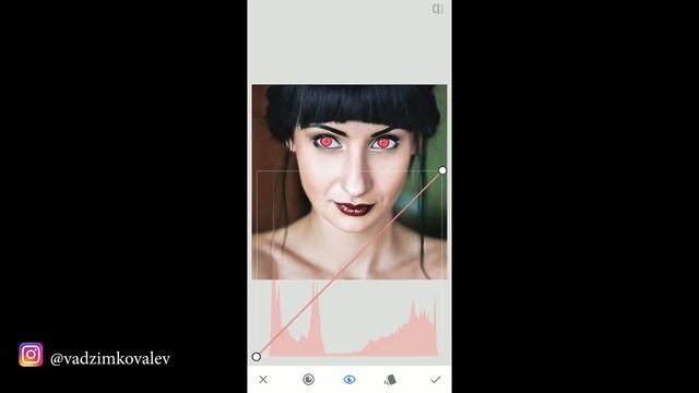 Как сделать красные глаза на фото. Эффект красных глаз - делаем на телефоне!
