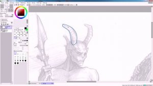 Обводка рисунка в Paint Tool SAI