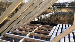 Каркасный гараж 10х8 часть 2 каркас стропила