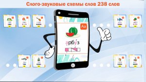 Схема слова Арбуз. Приложение Android на смартфон "1 Класс. Схемы слов" (238 слов).