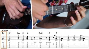 The Beatles - Yesterday (Ukulele Fingerstyle) Tabs On Screen