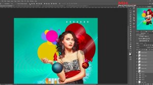 Girl embellished with shapes and graphics - Photoshop Manipulation Tutorial #22