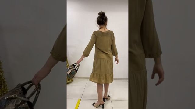 Платье Elisa Cavaletti в стиле Бохо горчичного цвета смотреть онлайн