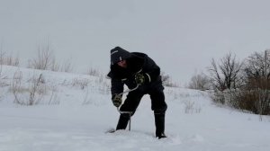 Ледобур Торнадо 130 с ножами Скат, по толстому льду.