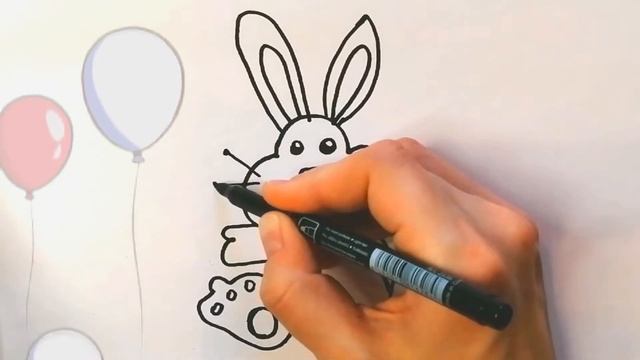 КАК нарисовать милого ЗАЙЧИКА / Рисуем зайку просто и легко / HOW to draw a cute BUNNY