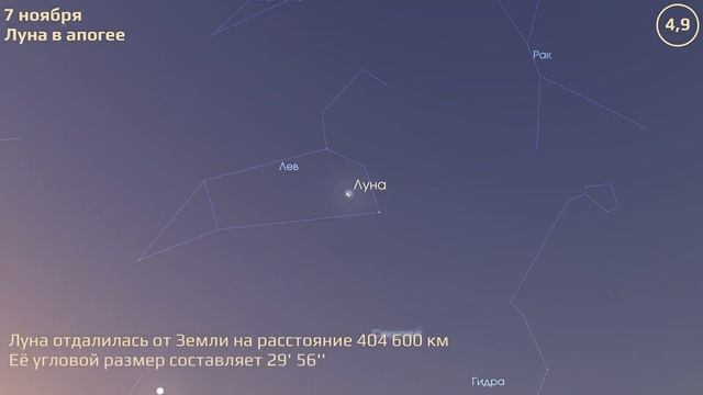 Владивосток 6.11.2023 — 12.11.2023. Астрономические события