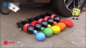 Doodles Experiment: Car vs Water Balloons Hand Shape ?  Crushing Crunchy & Soft Things by Car