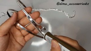 Екеулік ободок жасап үйренеміз. Двойной ободок своими руками. Двойной ободок из стразовый лент.