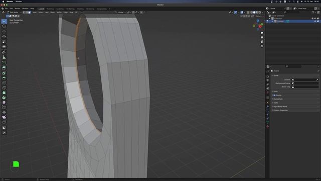 Cylindrical Detail Blender 3.4 Hard Surface Modeling BeginnerTutorial #blender #hardsurfacemodeling